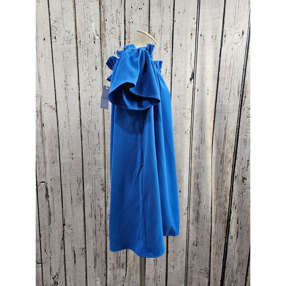 PLEIONE Petite Large Off Shoulder Shift Mini Dress Ruffle Collar Women's NEW NWT - Picture 4 of 10